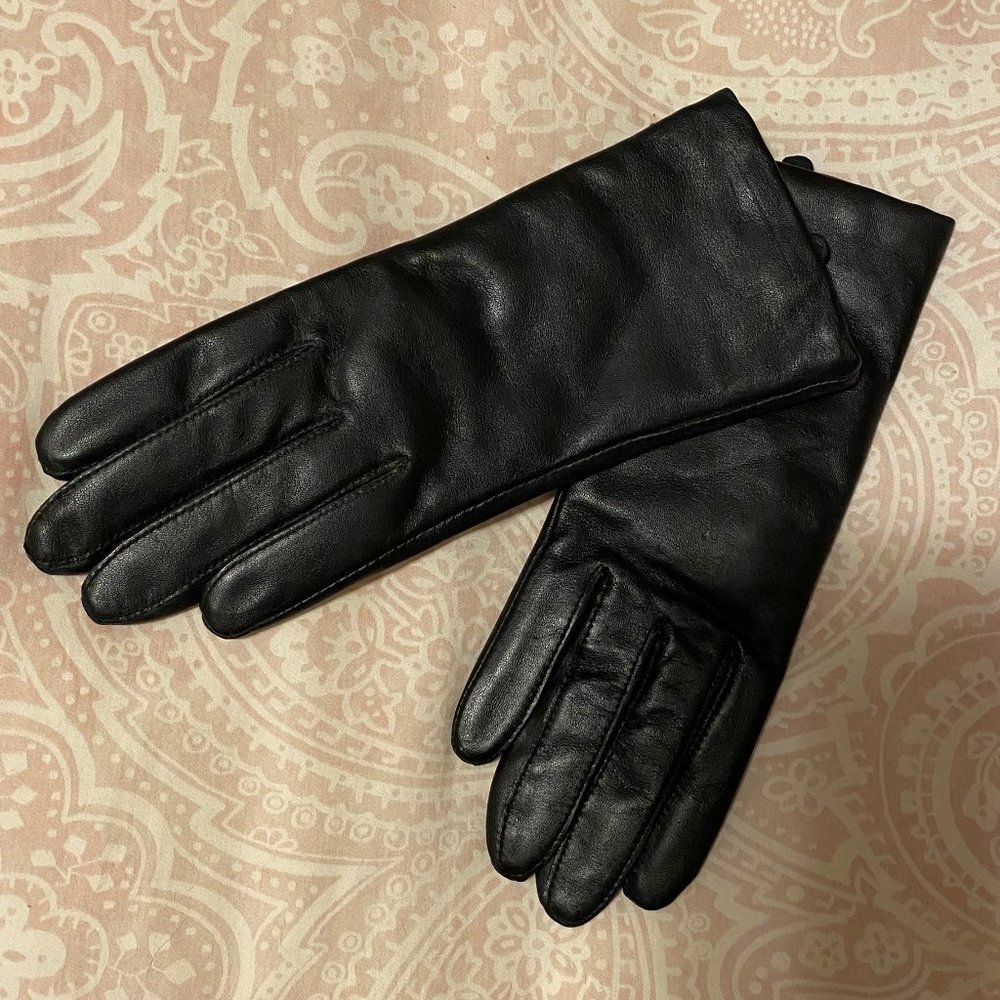 Women's Black Leather Gloves Medium